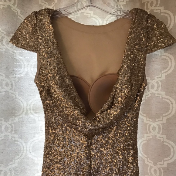 Sorella Vita Champagne Sequin Bridesmaid Dress - Picture 2 of 8